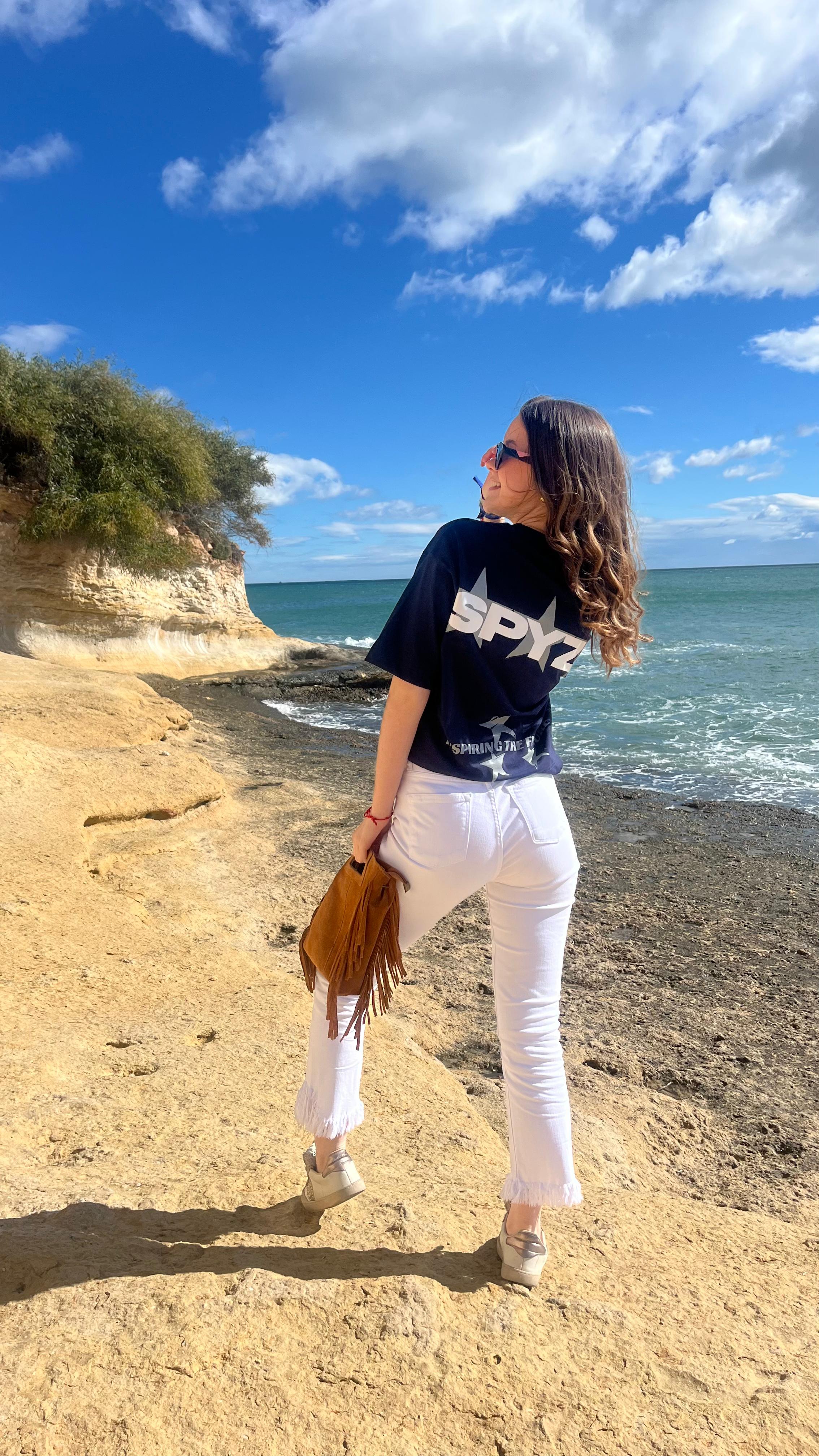 Camiseta azul marino Drop 001